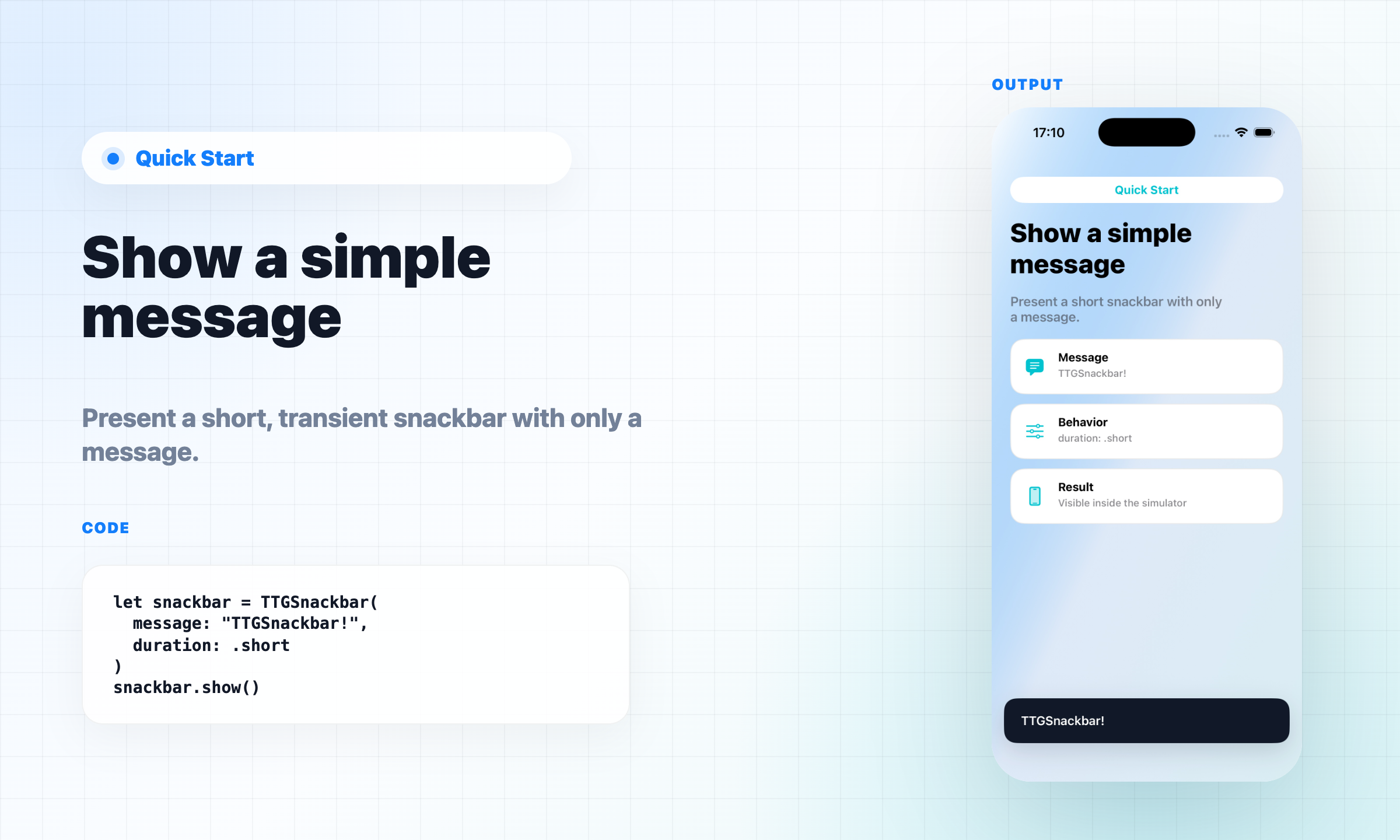 Simple snackbar