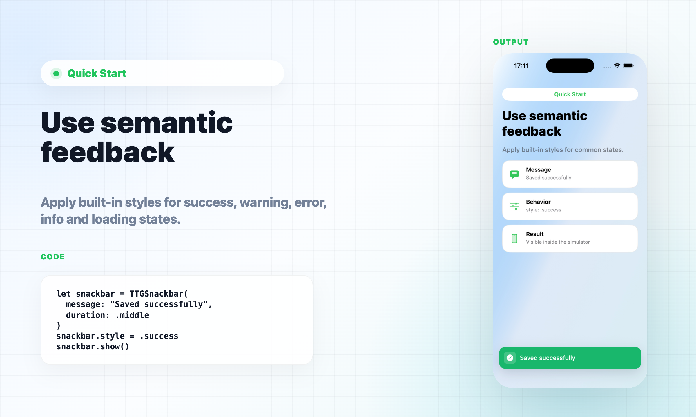 Semantic snackbar
