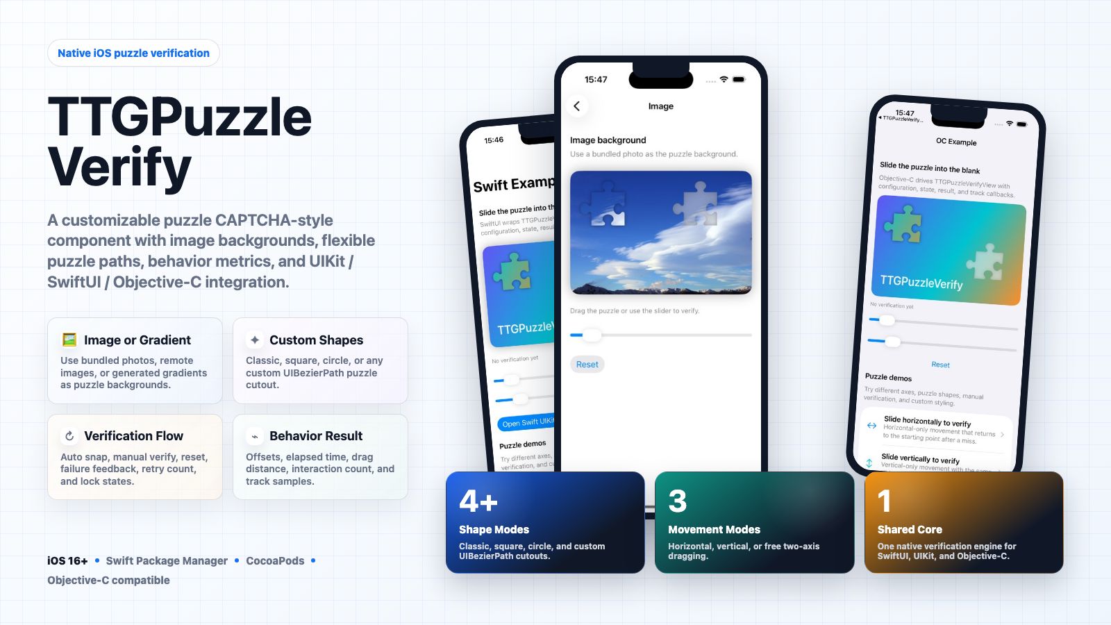 Featured image of post TTGPuzzleVerify 2.0.0：拼图验证控件的 Swift 化和能力补齐